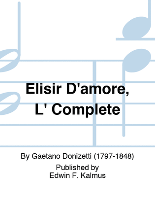 Book cover for Elisir D'amore, L' Complete