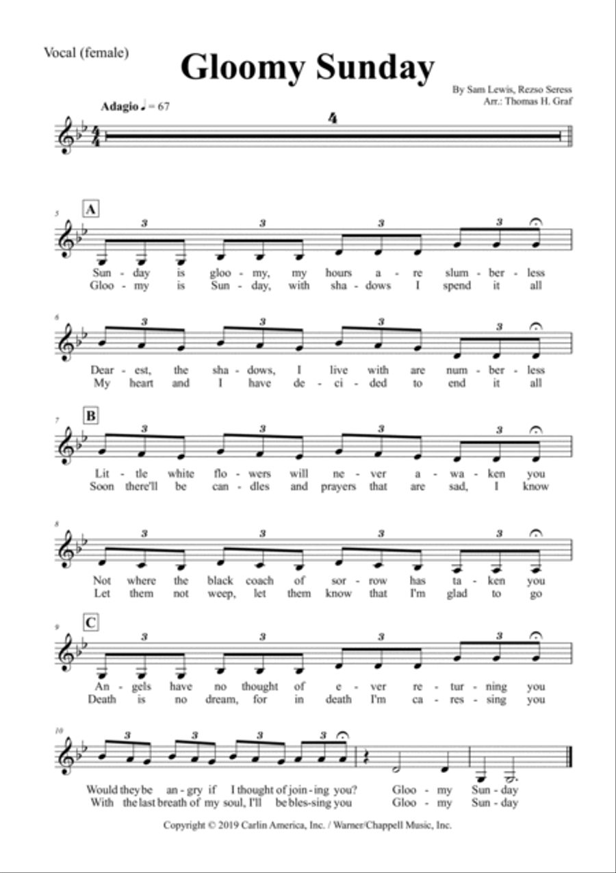Gloomy Sunday Voice scores gallery preview page 3