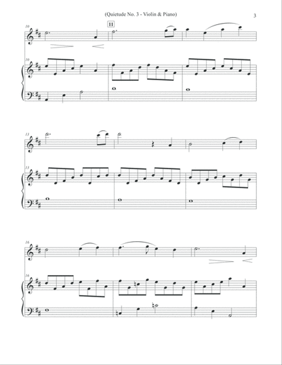 Quietude No. 3 - Violin & Piano Violin Solo scores gallery preview page 3