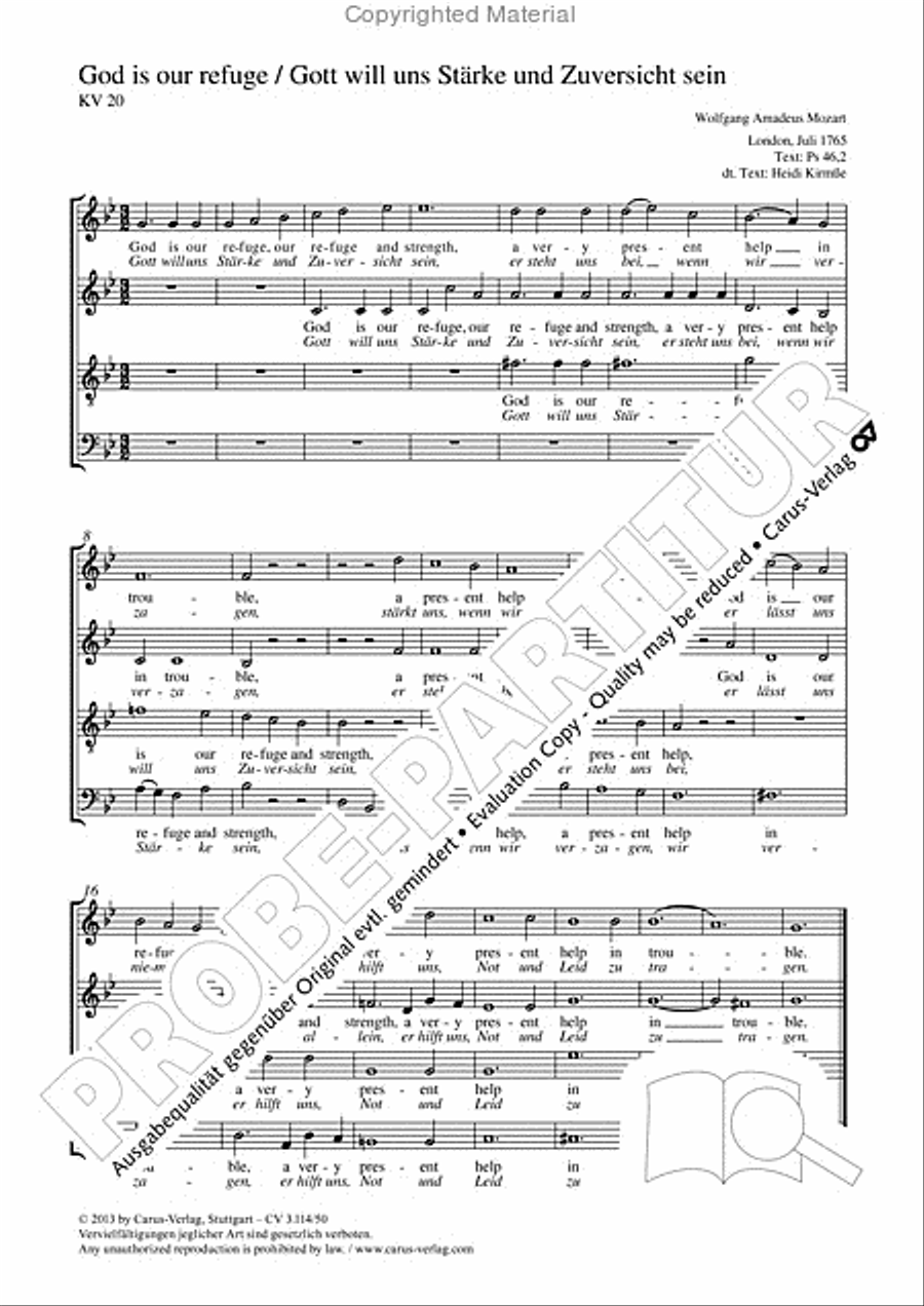 God is our refuge (Gott will uns Starke und Zuversicht sein) 4-Part scores gallery preview page 2