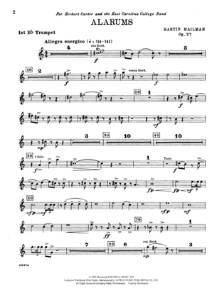 Alarums, Op. 27: 1st B-flat Trumpet