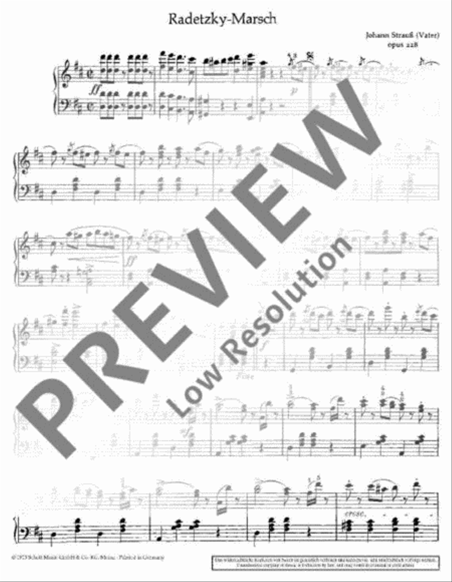 Radetzky March G major, Op. 228 Piano Solo scores gallery preview page 3
