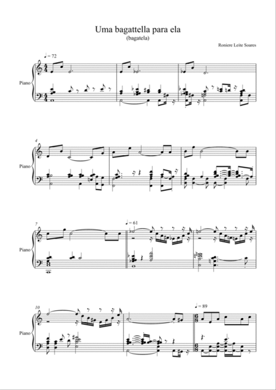 Uma bagattella para ela Piano Solo scores gallery preview page 3