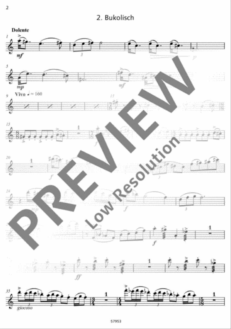 Trois pièces pittoresques Flute Solo scores gallery preview page 18