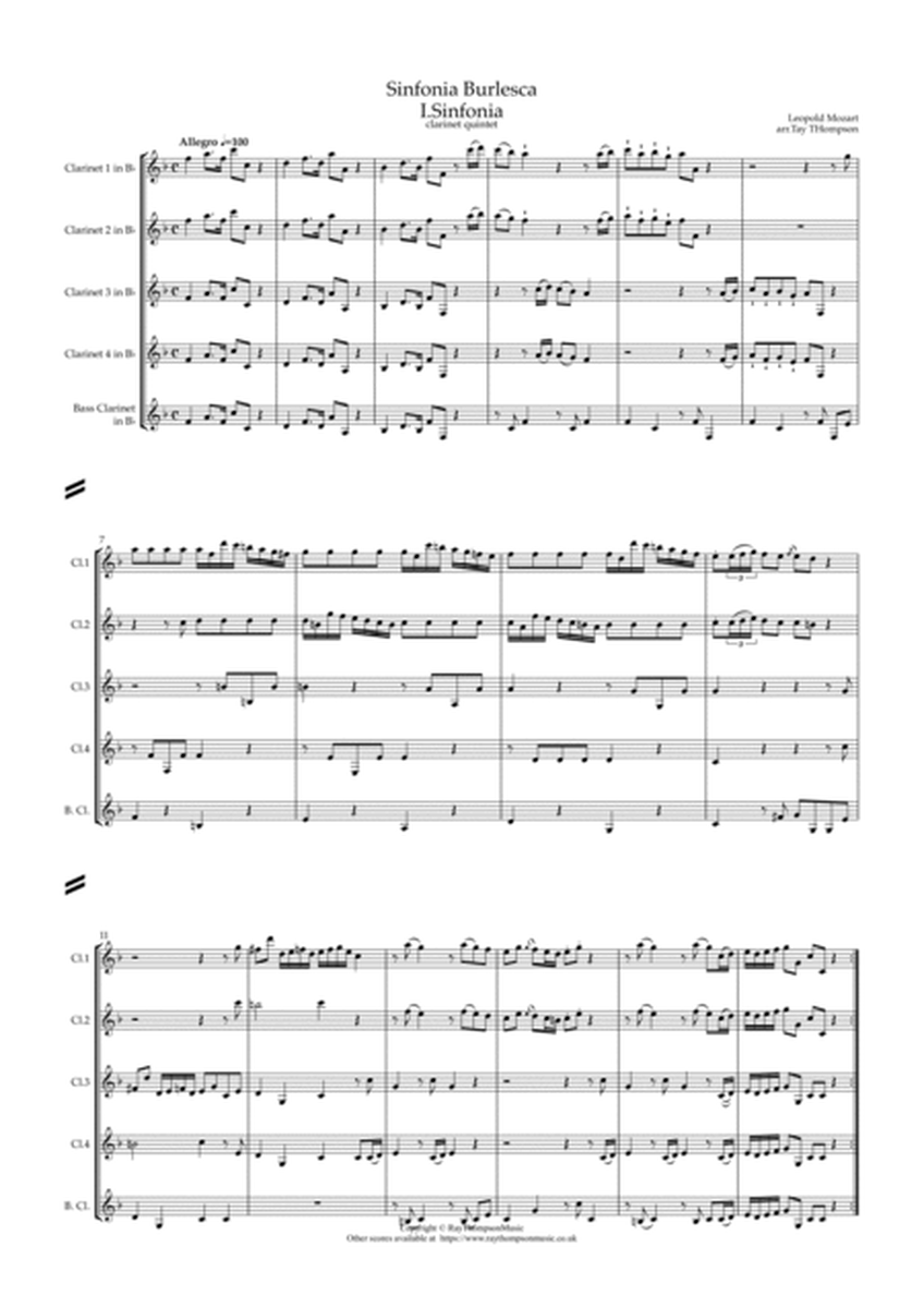Leopold Mozart : Sinfonia Burlesca Mvt.1 Allegro - clarinet quintet image number null