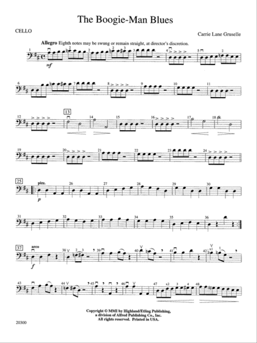 The Boogie-Man Blues: Cello String Orchestra scores gallery preview page 1