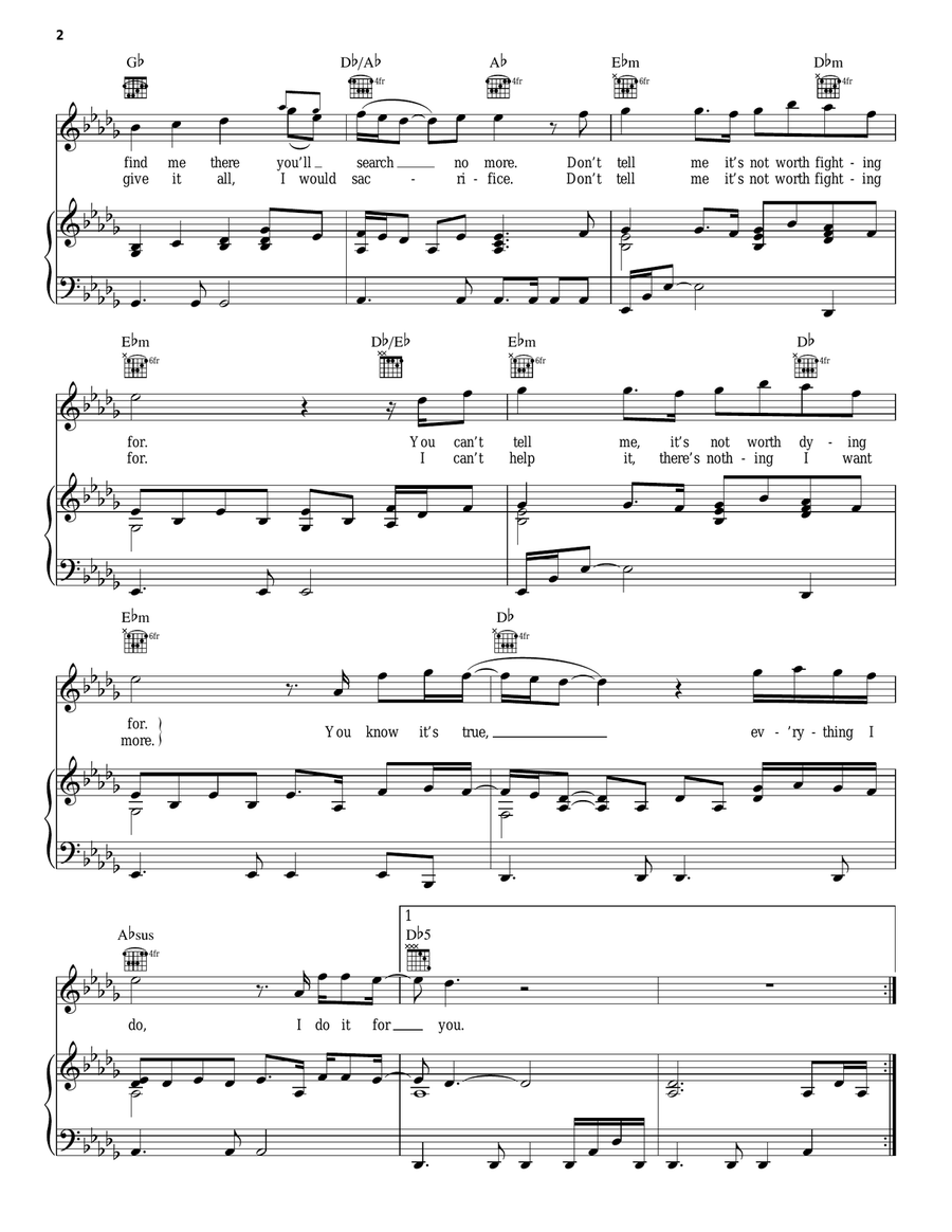 (Everything I Do) I Do It For You Acoustic Guitar scores gallery preview page 2