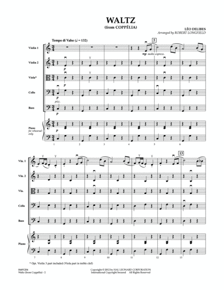 Waltz (from Coppelia) - Full Score
