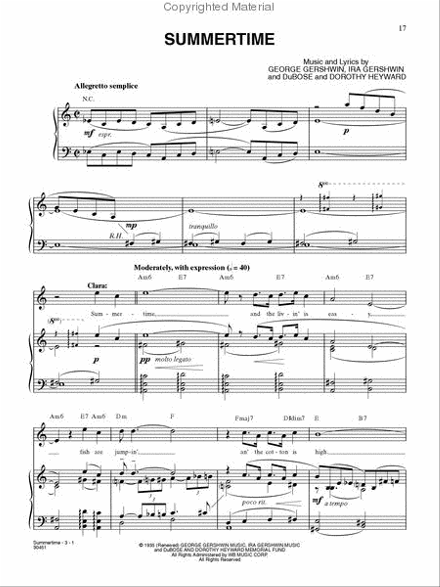 Porgy and Bess Piano, Vocal, Guitar scores gallery preview page 2