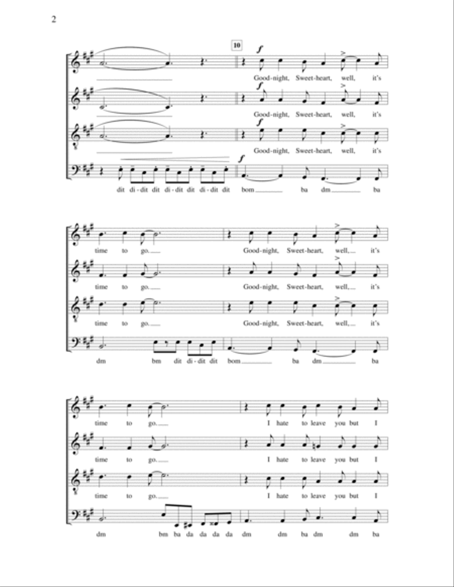 Goodnight, Sweetheart, Goodnight 4-Part scores gallery preview page 2