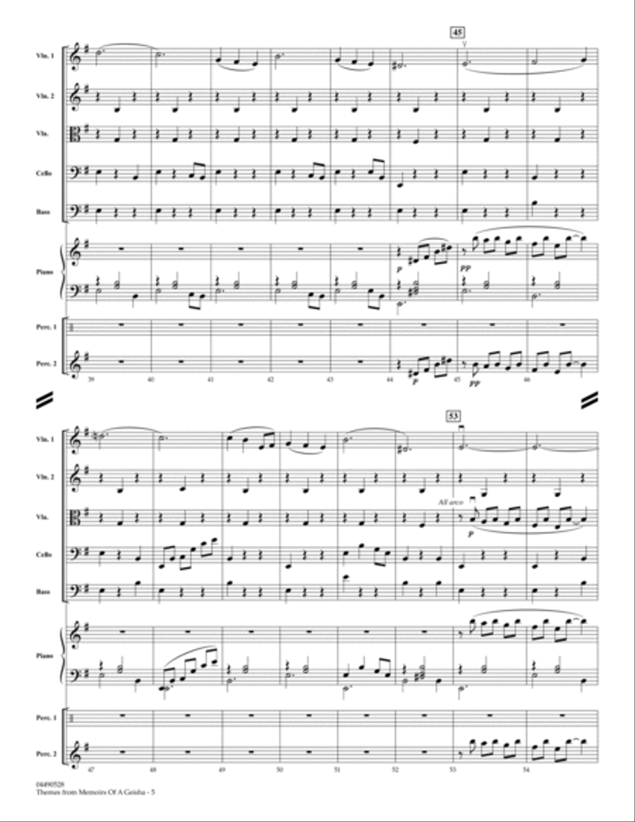 Themes from Memoirs of a Geisha - Full Score Score scores gallery preview page 5