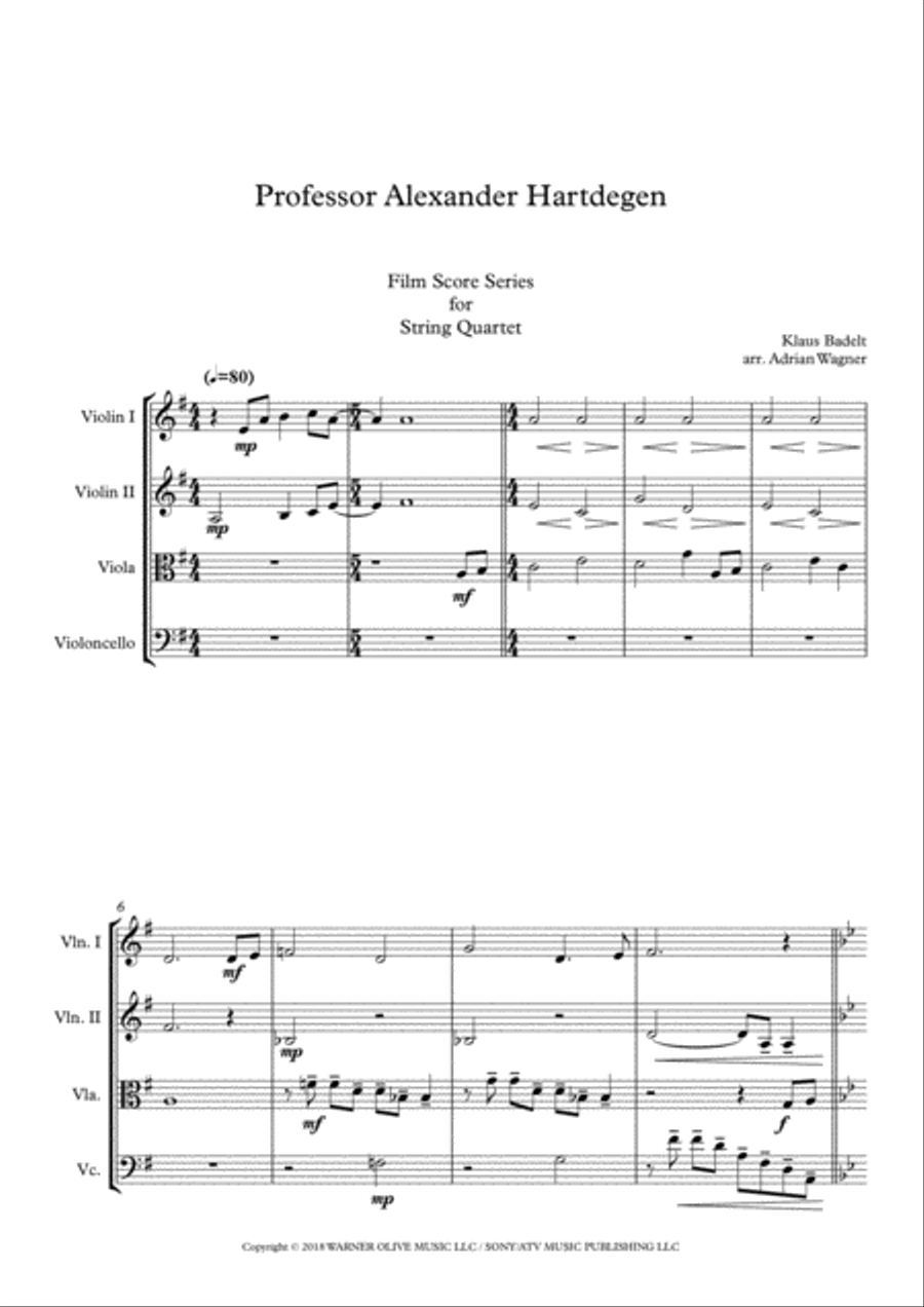 The Time Machine String Quartet scores gallery preview page 3