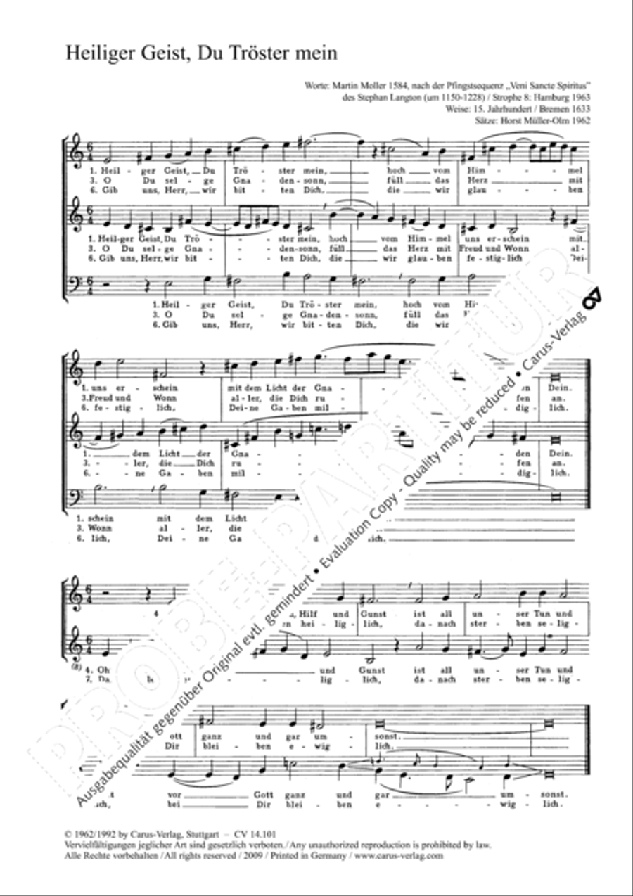 Muller-Olm: Heiliger Geist; Peter: Komm, o komm Score scores gallery preview page 5