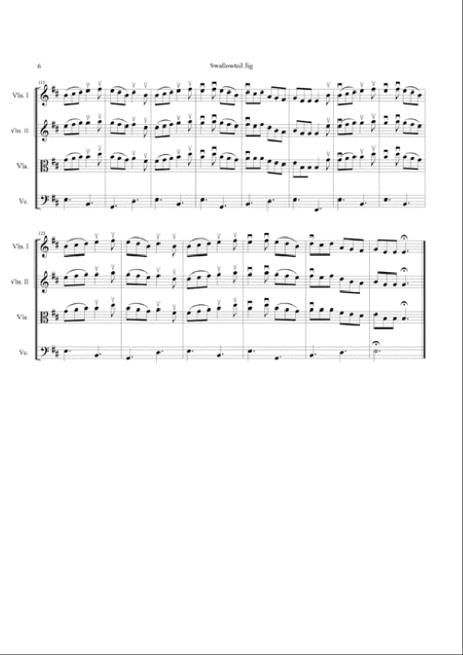 The Swallowtail Jig String Quartet scores gallery preview page 6