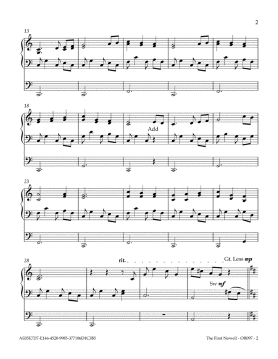 The First Nowell The First Nowell Organ Solo scores gallery preview page 3