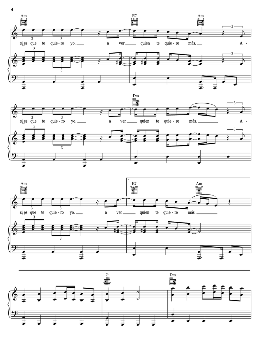 Juramento Piano, Vocal, Guitar scores gallery preview page 4
