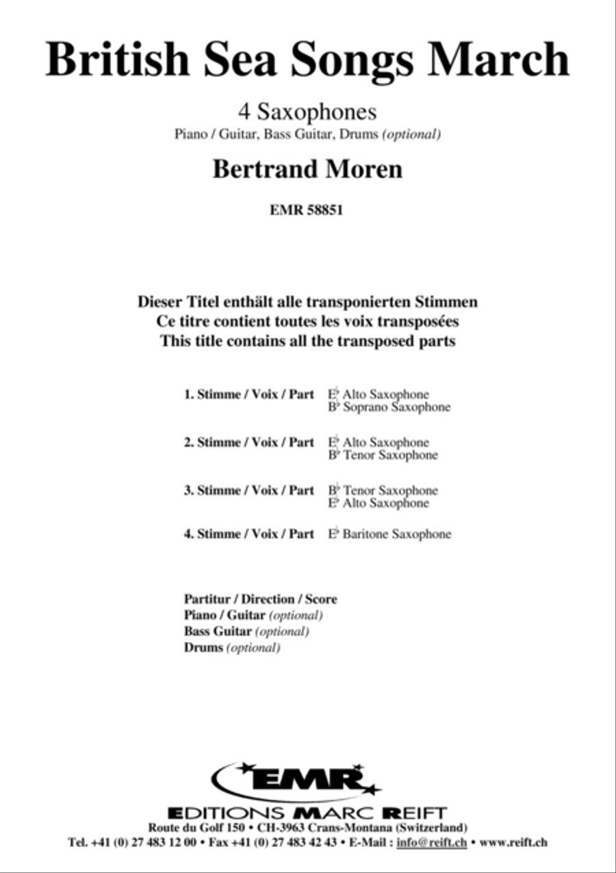 British Sea Songs March Saxophone Quartet scores gallery preview page 2