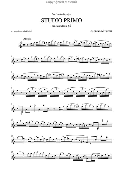 Studio primo for Clarinet in B flat