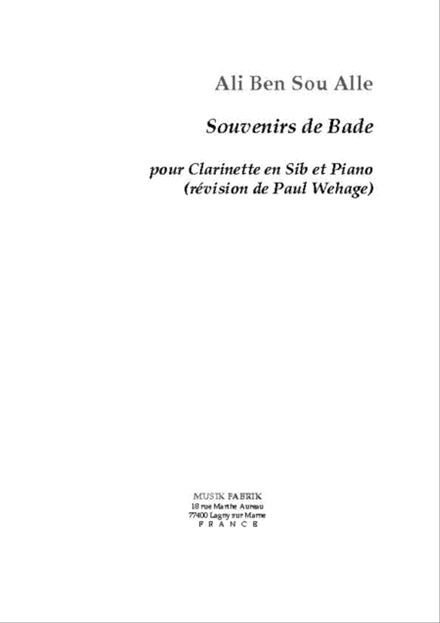 Souvenirs de Bade B-Flat Clarinet scores gallery preview page 1