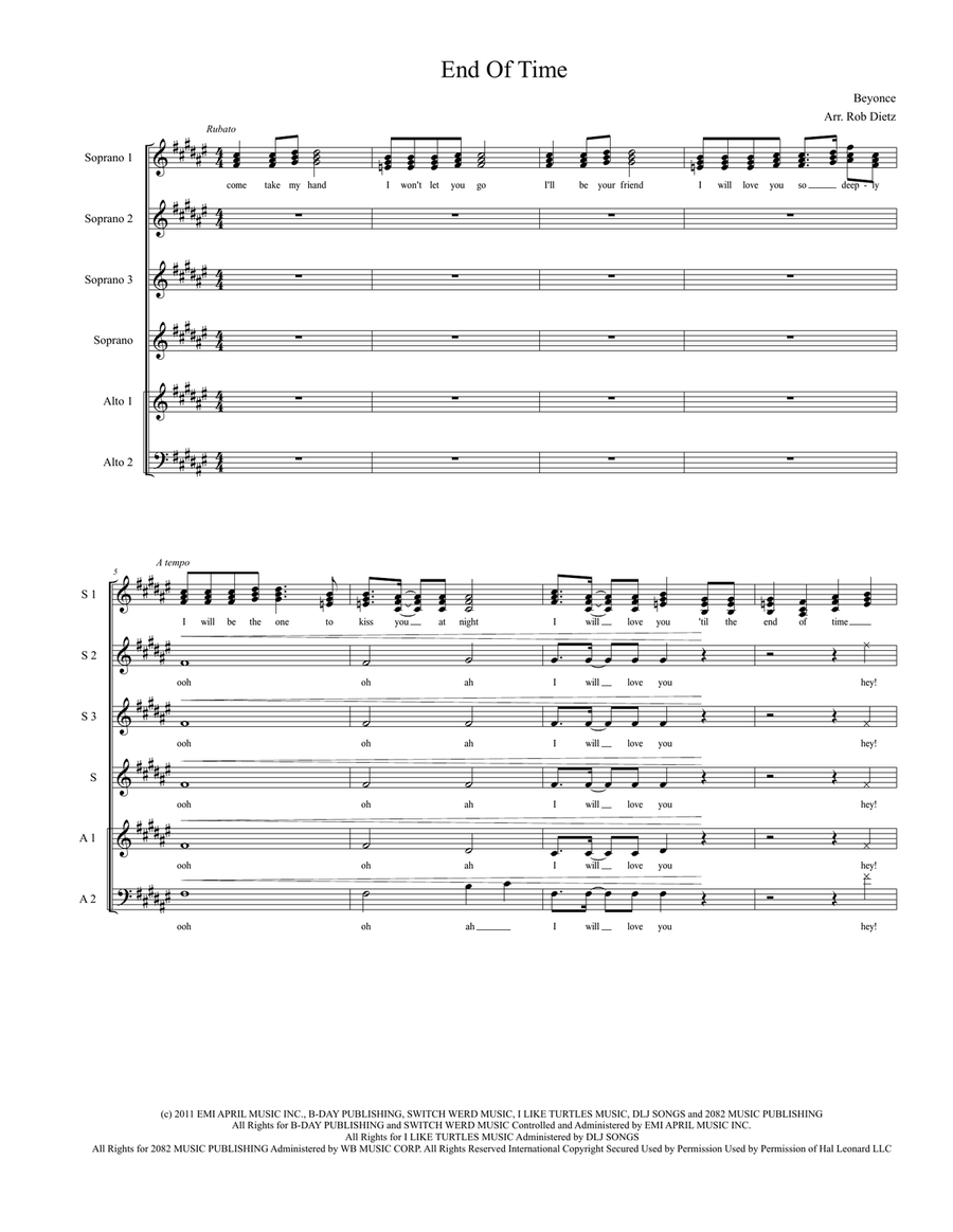 End Of Time SSAA scores gallery preview page 1