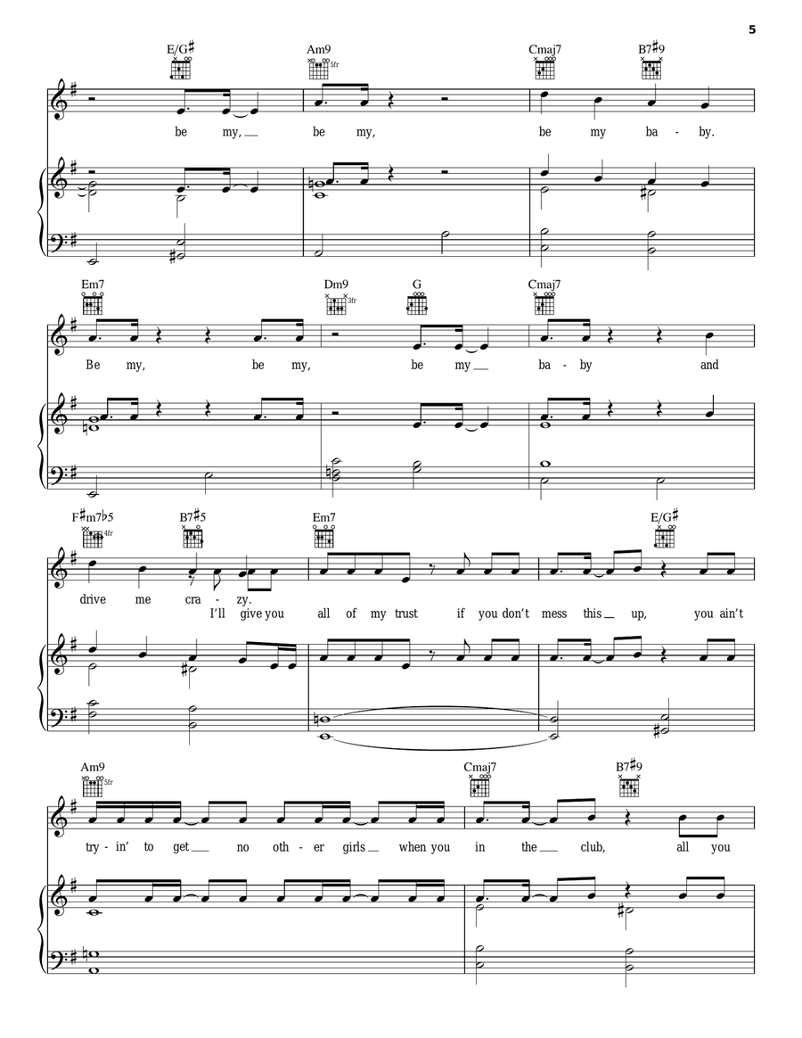 Be My Baby Piano, Vocal, Guitar scores gallery preview page 5
