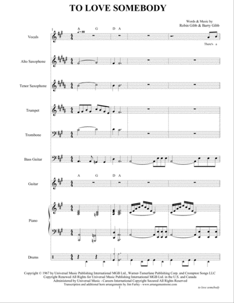To Love Somebody Small Ensemble scores gallery preview page 5