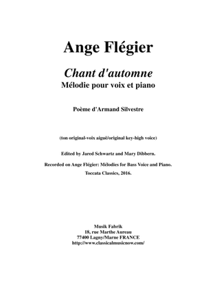 Ange Flégier: Chant d'Automne for high voice and piano