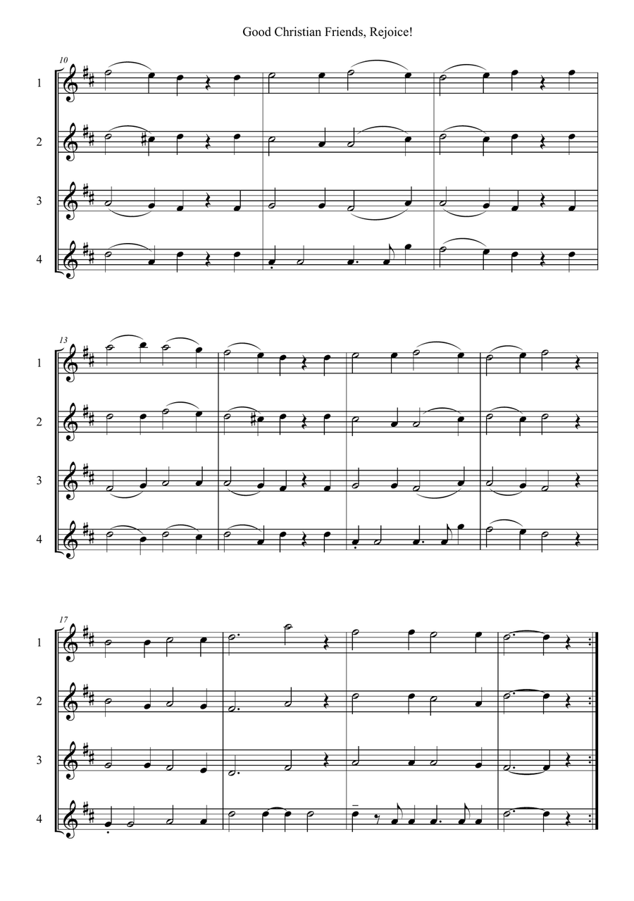 Good Christian Friends, Rejoice! Woodwind Ensemble scores gallery preview page 2
