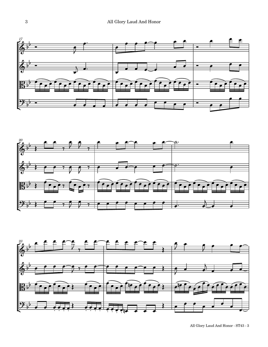 All Glory Laud And Honor String Quartet scores gallery preview page 3