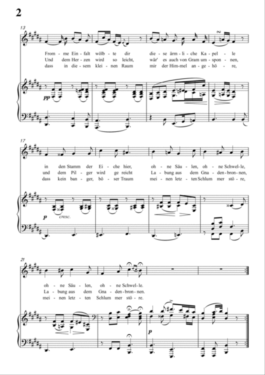 Schubert-Das Marienbild in B for Vocal and Piano Voice scores gallery preview page 3