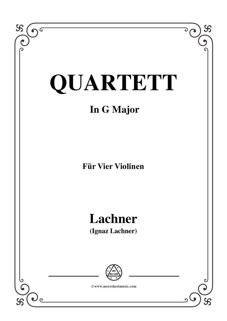 Lachner-Violin Quartet,Op.107 in G Major,for Vier Violinen Violin Solo scores gallery preview page 1