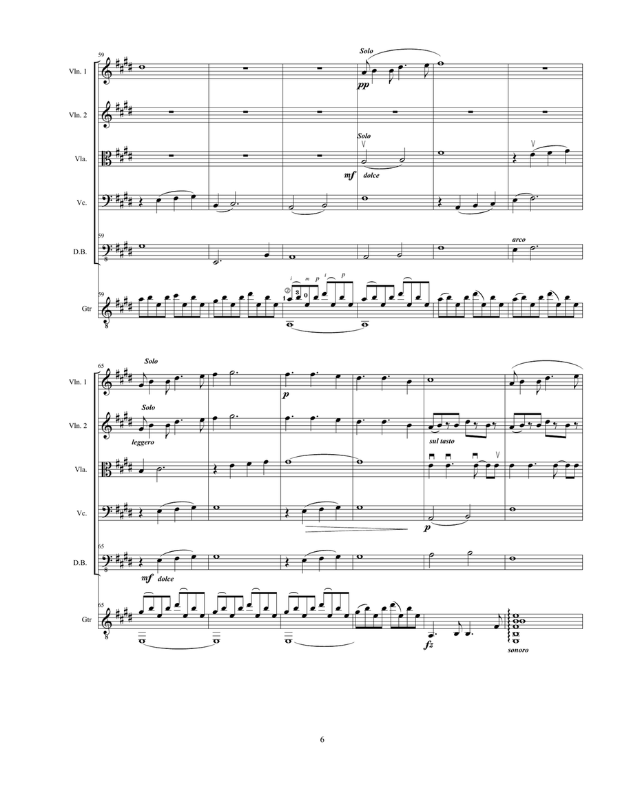 Cumberland Concerto for Guitar and Strings Chamber Orchestra scores gallery preview page 6
