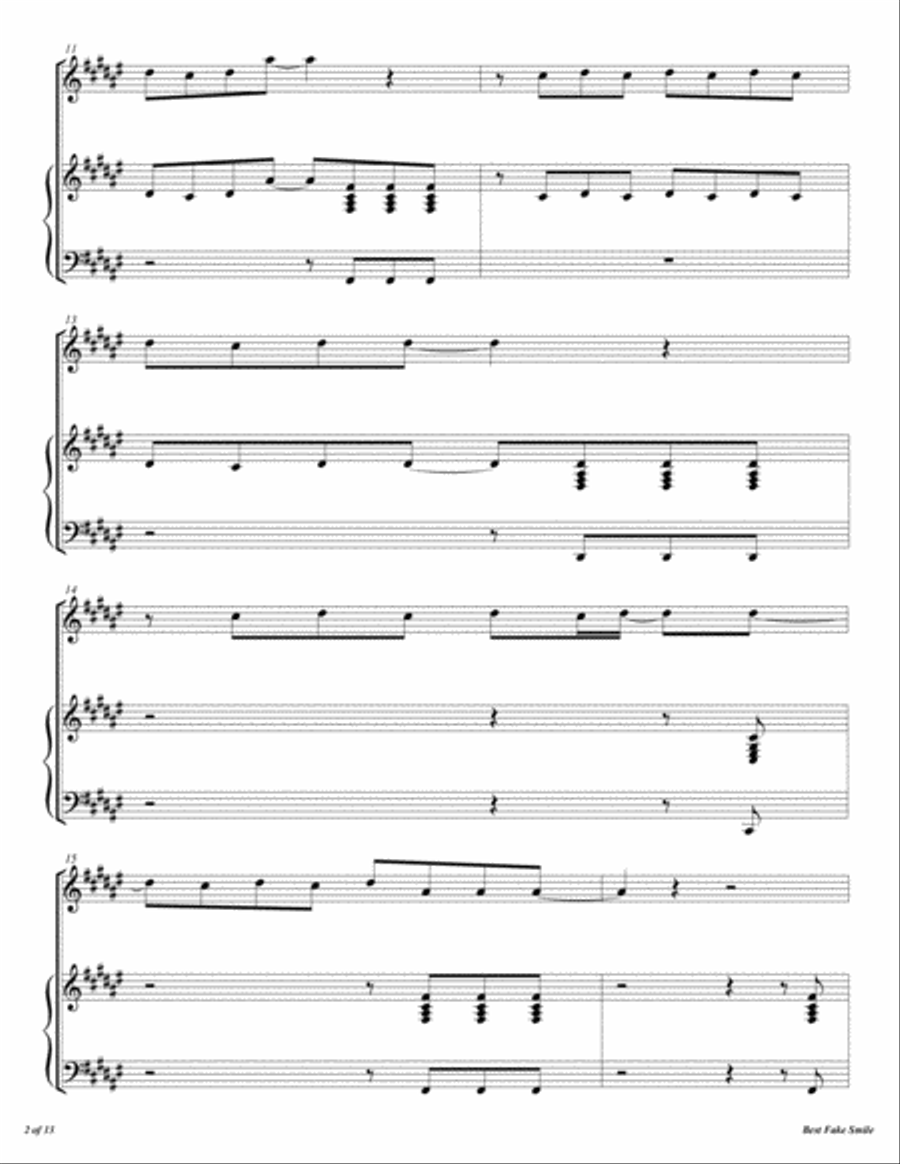 Best Fake Smile Flute Solo scores gallery preview page 3