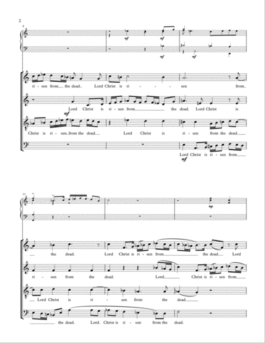 Lord Christ is Risen Lord Christ is Risen 4-Part scores gallery preview page 2