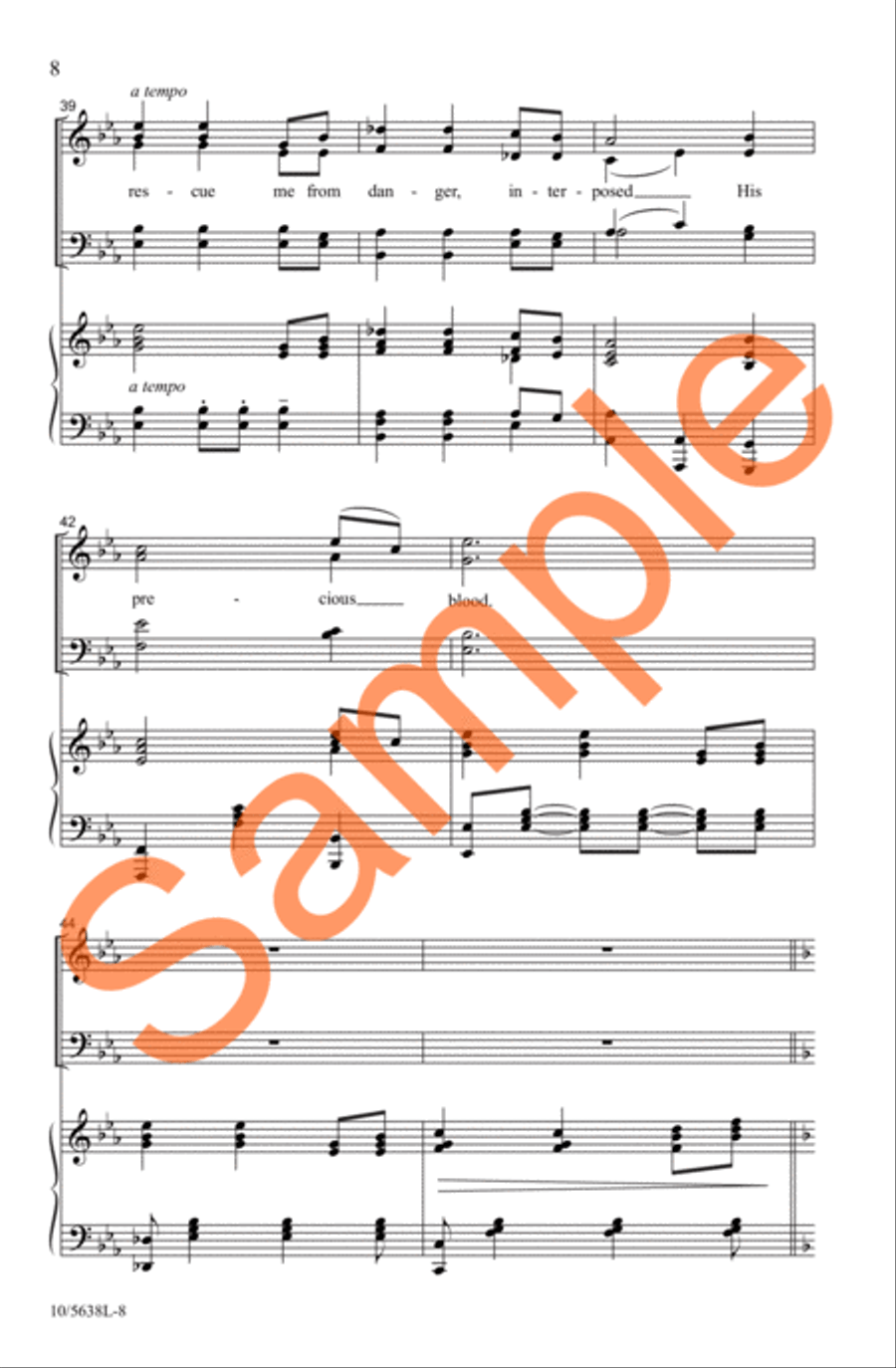 Come, Thou Fount of Every Blessing 4-Part scores gallery preview page 7
