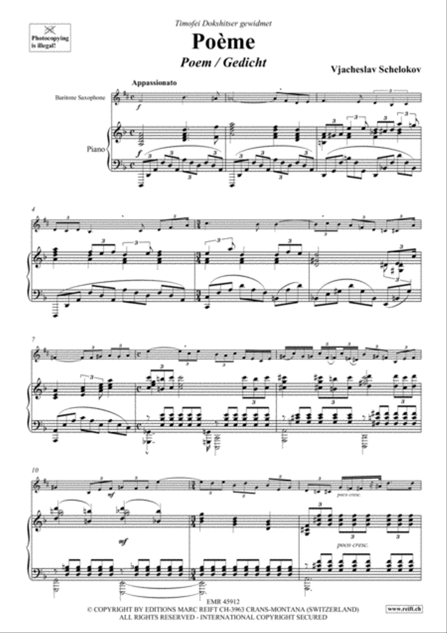Poeme Baritone Saxophone scores gallery preview page 4
