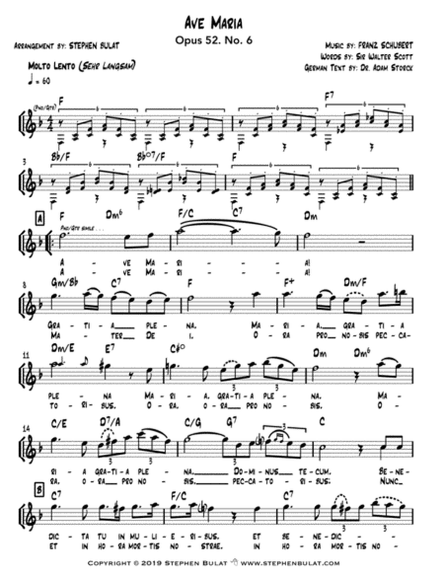 Ave Maria (Schubert) - Lead sheet (key of F)
