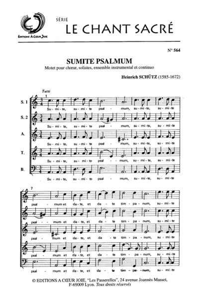 Sumite Psalmum - Schutz - Choeur