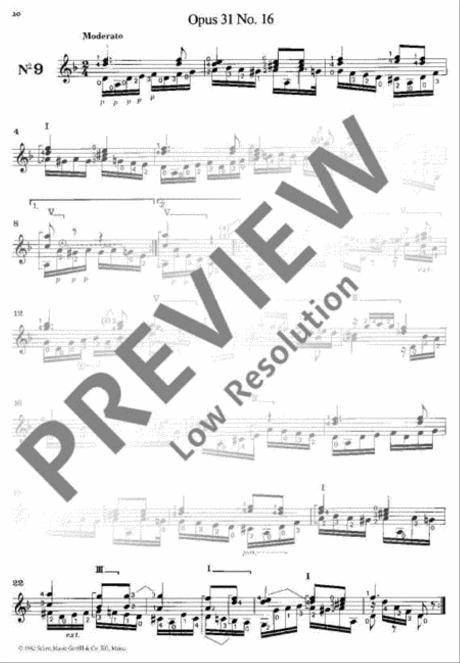 24 Selected Studies Classical Guitar scores gallery preview page 21