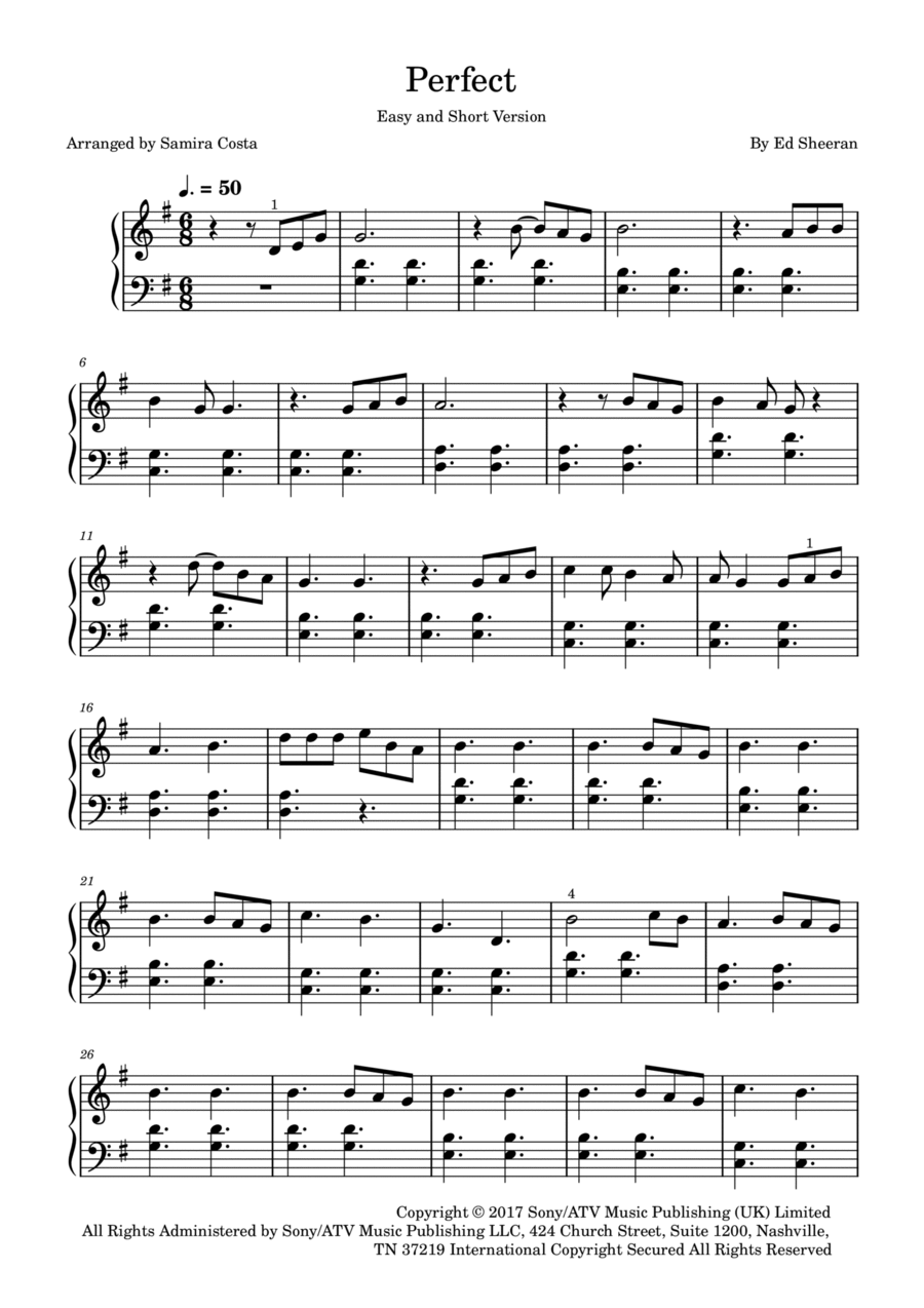 Perfect Easy Piano scores gallery preview page 1