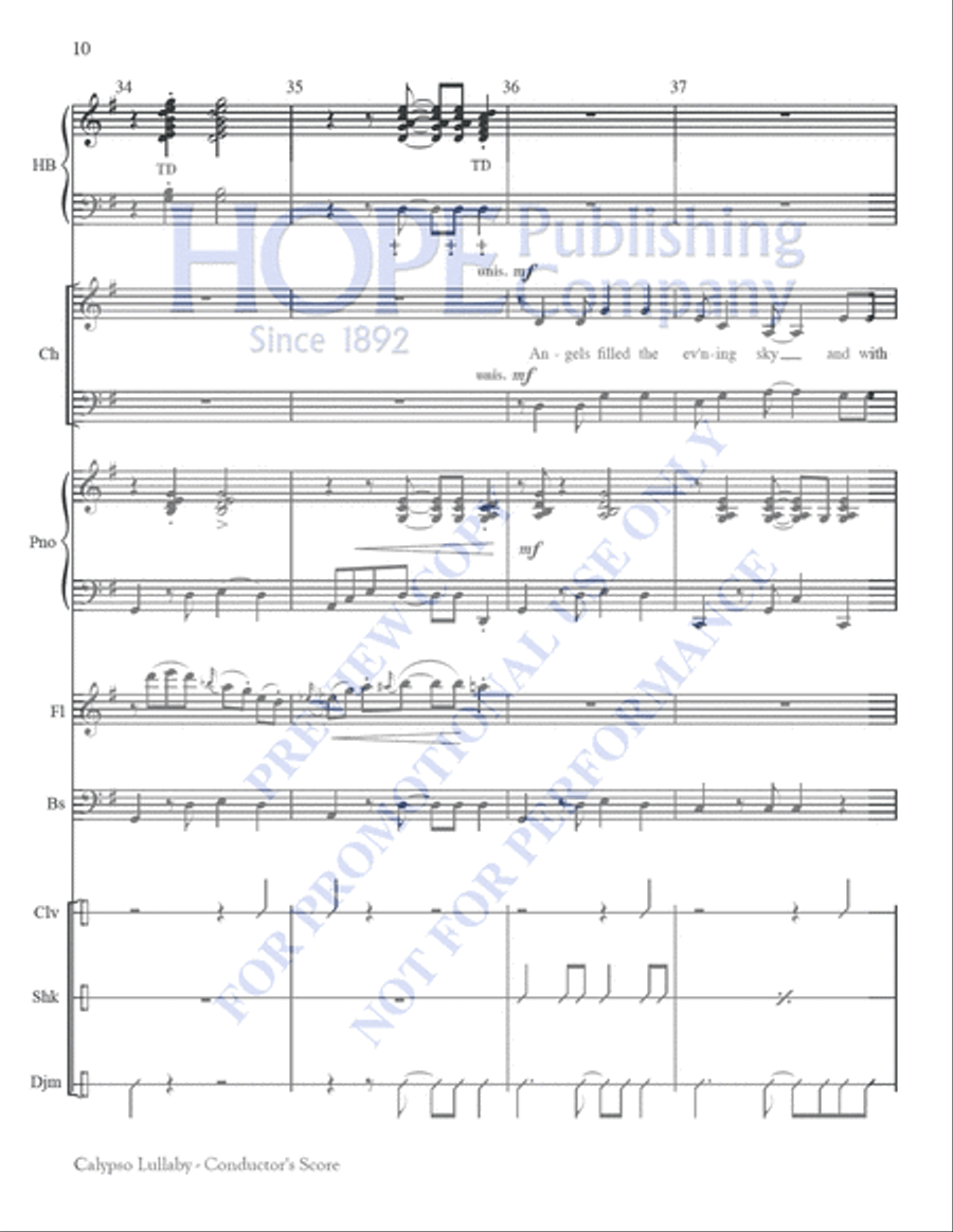 Calypso Lullaby Choir scores gallery preview page 10
