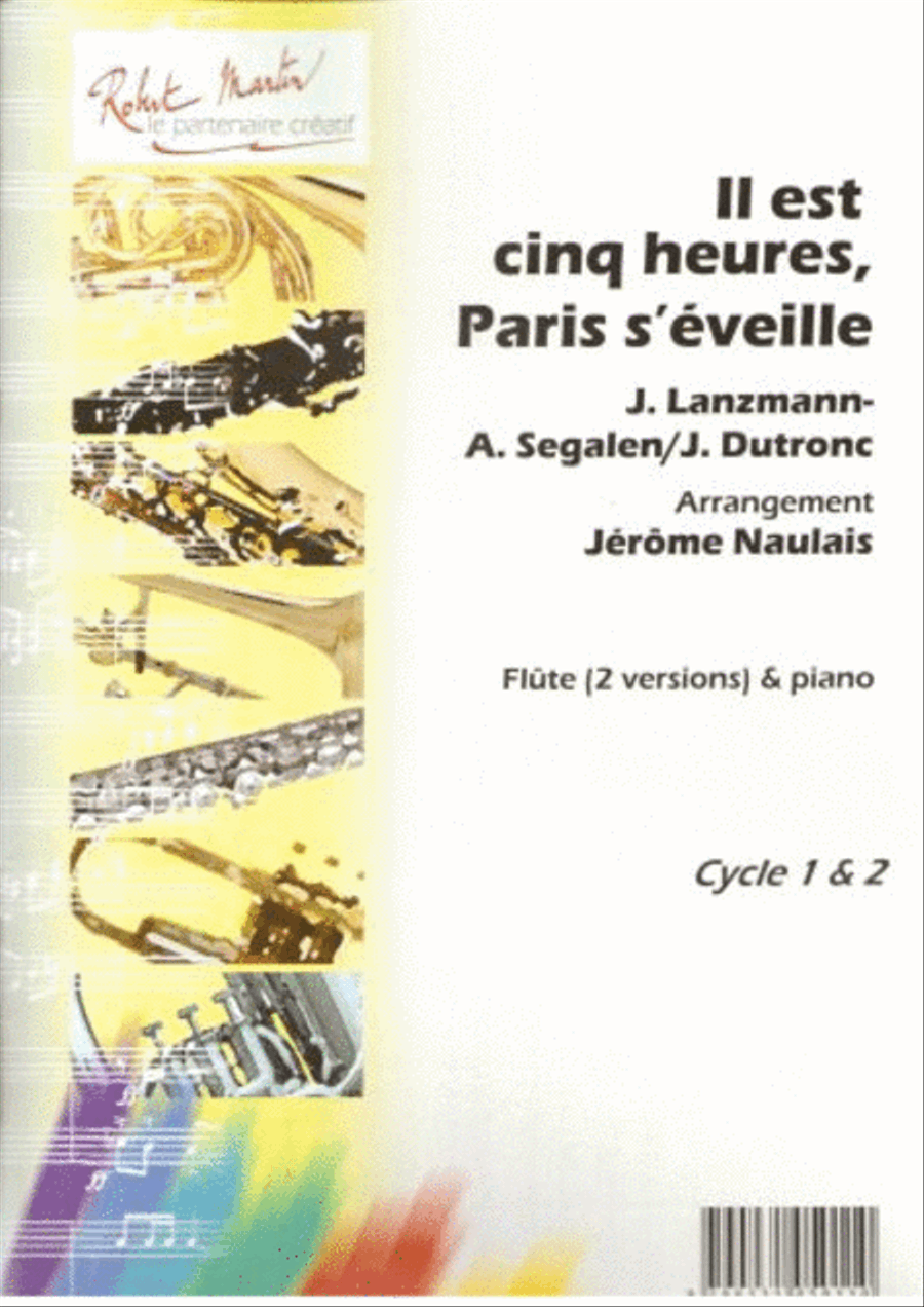 Il est 5 heures, Paris s'éveille, flûte solo Piano Accompaniment scores gallery preview page 1