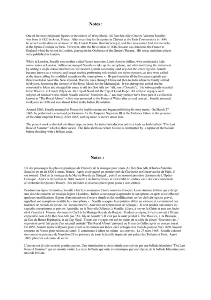 Ali Ben Sou Alle: Souvenirs d'Irelande for soprano saxophone and piano Soprano Saxophone scores gallery preview page 2