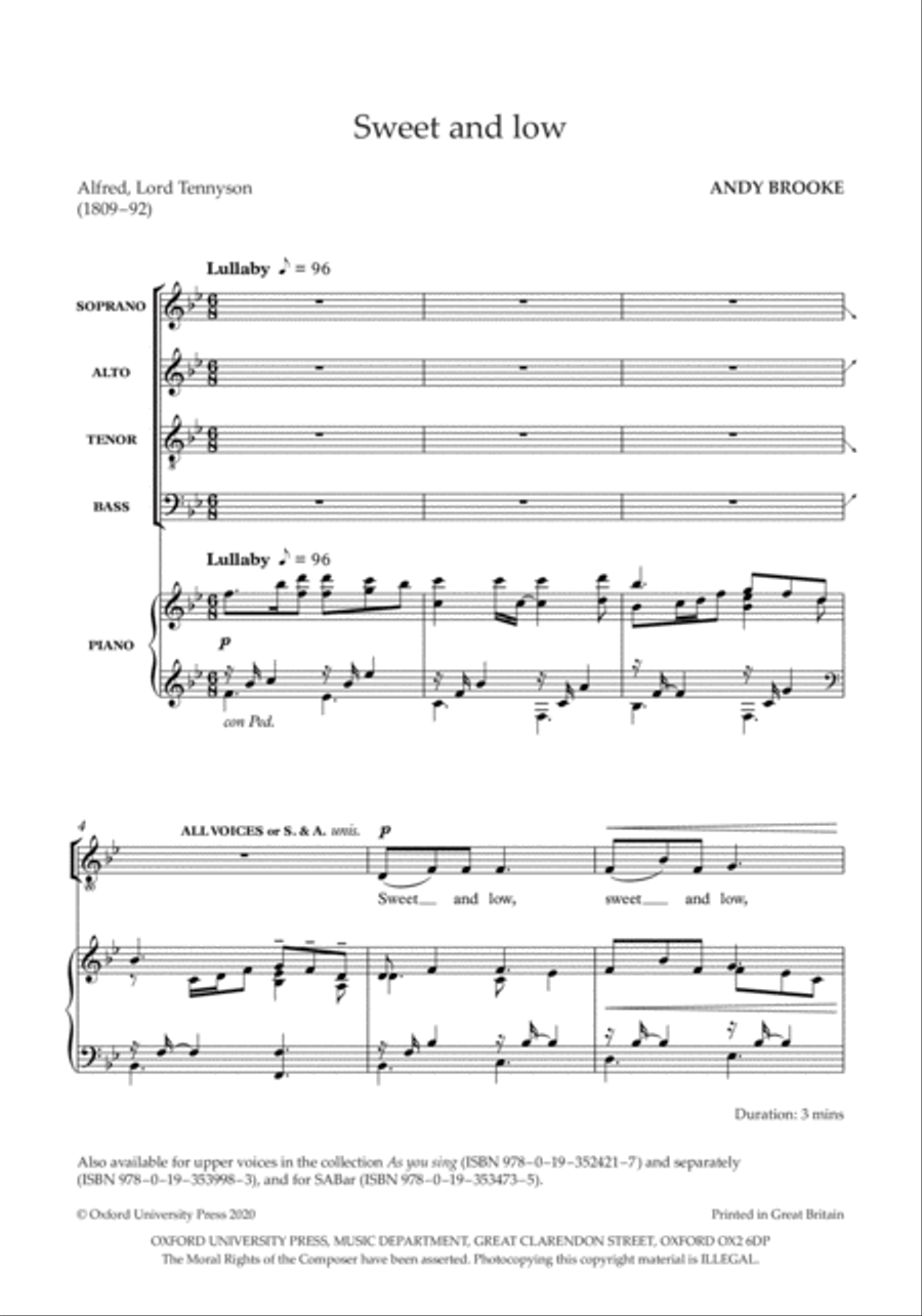 Sweet and low 4-Part scores gallery preview page 2