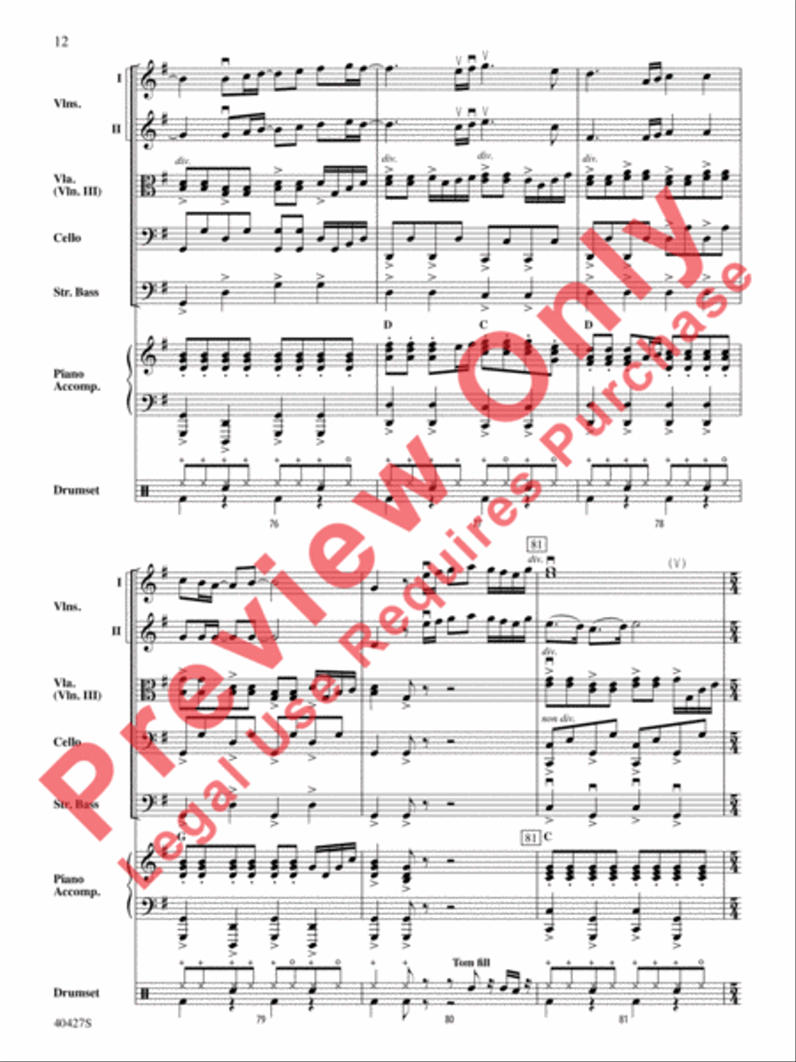 Mamma Mia!, Selections from String Orchestra scores gallery preview page 13