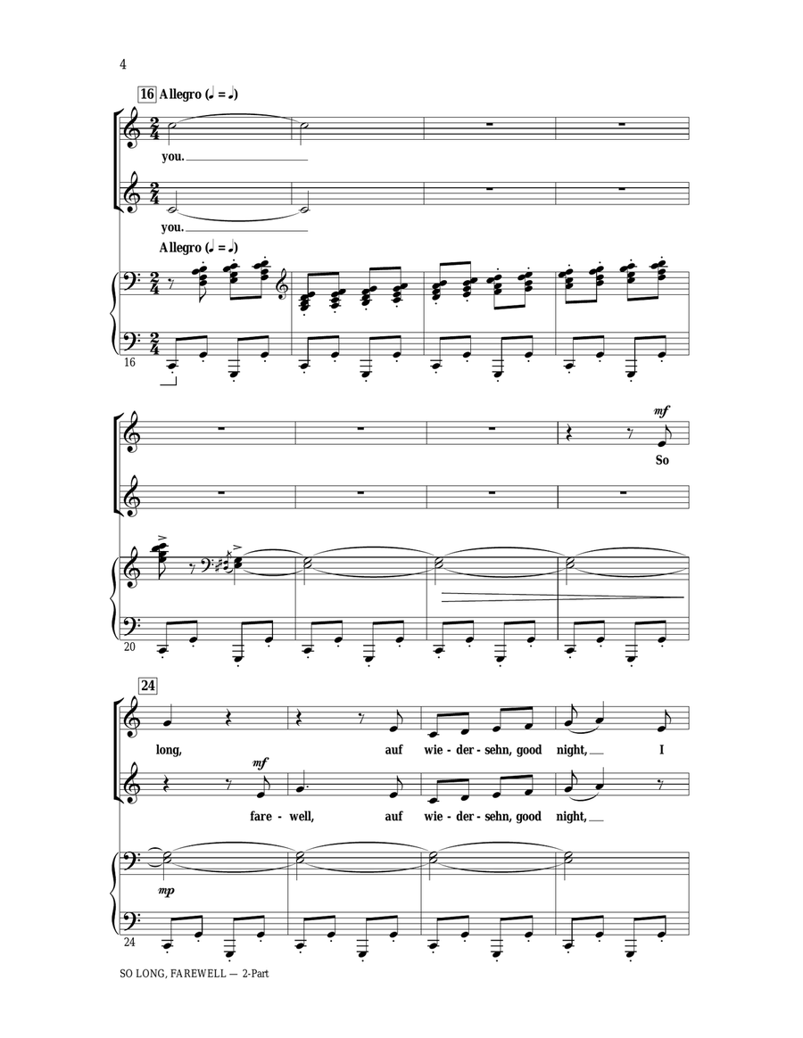 So Long, Farewell (from The Sound Of Music) 2-Part scores gallery preview page 3