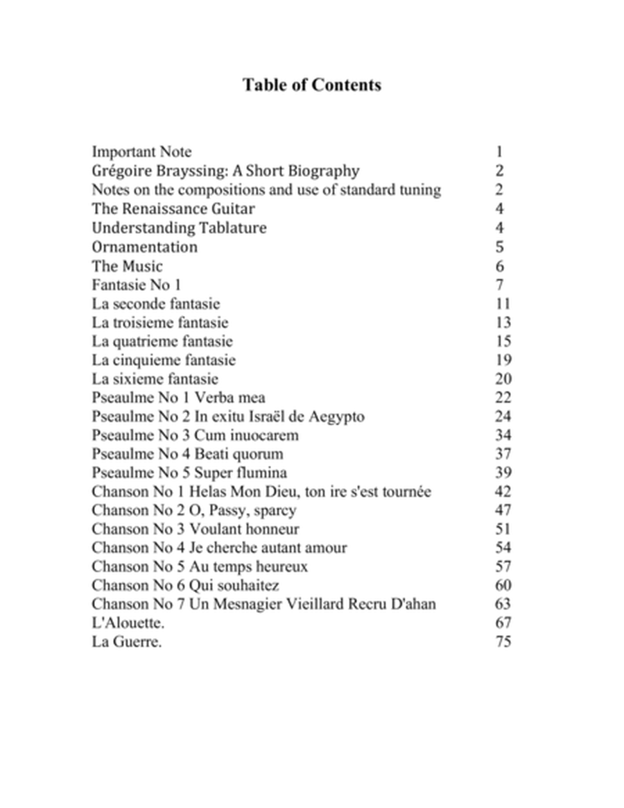 Adrian Le Roy Fourth Book of Tablature for Guitar The Music Of Grégoire Brayssing For Low G Ukulel
