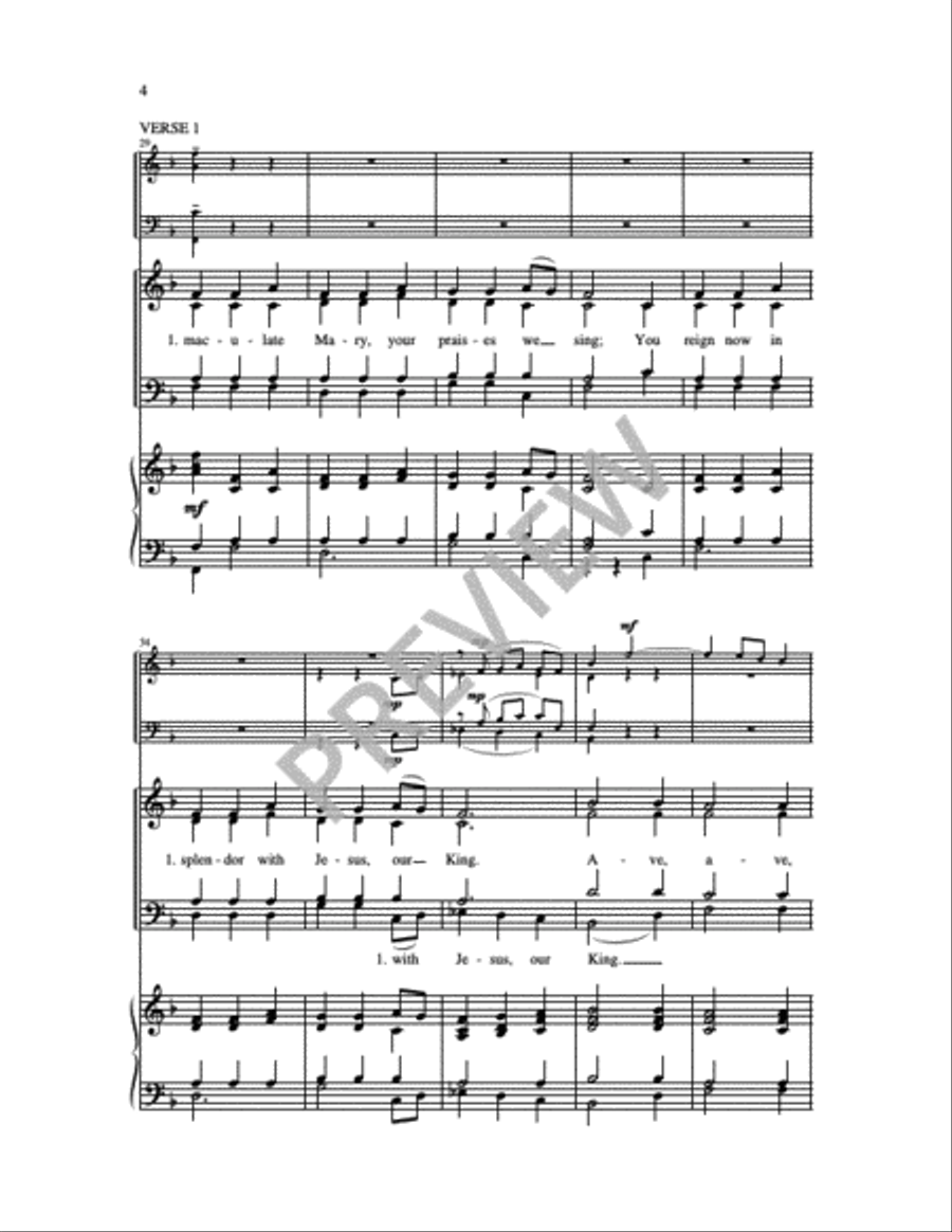 Immaculate Mary 4-Part scores gallery preview page 6