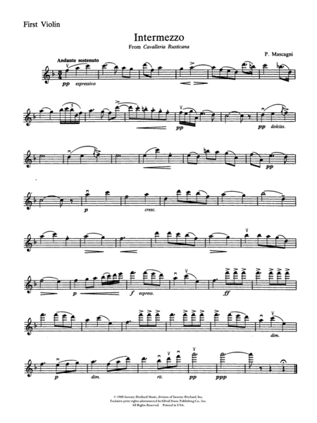 Intermezzo from Cavalleria Rusticana: 1st Violin