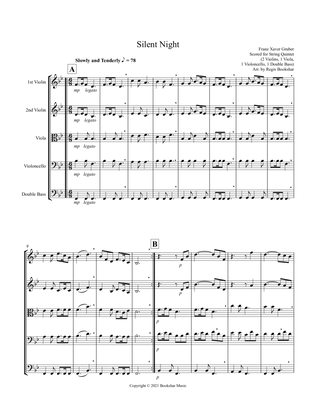 Silent Night (Bb) (String Quintet - 2 Violins, 1 Viola, 1 Cello, 1 Bass)